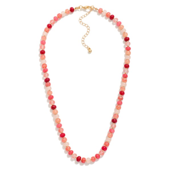 Wholesale candy Stone Beaded Necklace Gold Detailing L Extender L