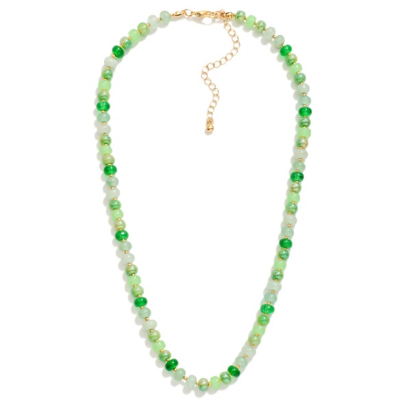 Wholesale candy Stone Beaded Necklace Gold Detailing L Extender L