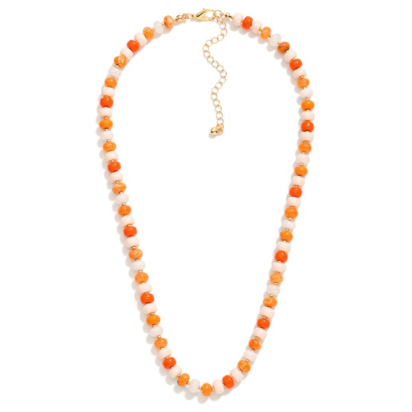 Wholesale candy Stone Beaded Necklace Gold Detailing L Extender L