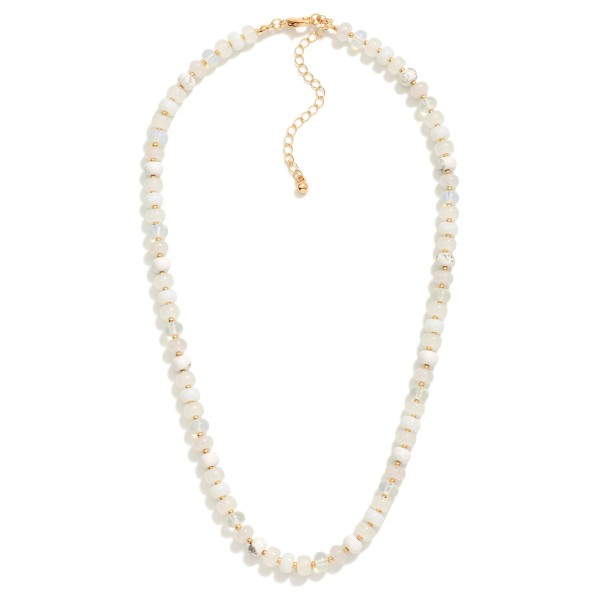 Wholesale candy Stone Beaded Necklace Gold Detailing L Extender L