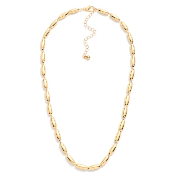 Wholesale oval Beaded Necklace Metal Tones L Extender L