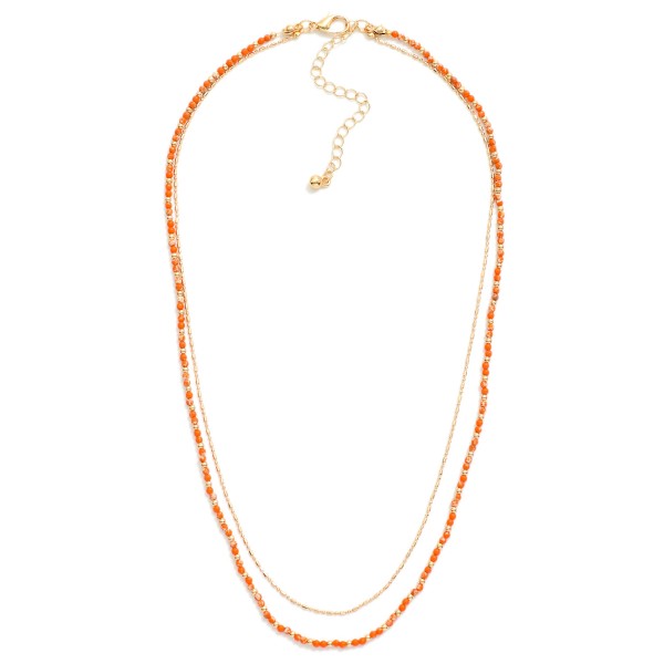 Wholesale layered Chain Link Ball Chain Necklace Metal Tones Stone Beads L Exten
