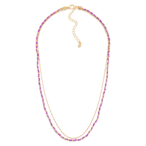 Wholesale layered Chain Link Ball Chain Necklace Metal Tones Stone Beads L Exten