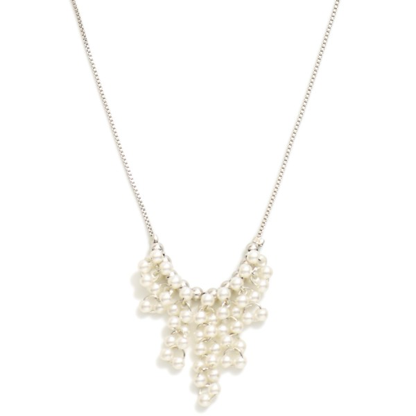 Wholesale box Chain Necklace Pearl Tassel Pendant L Extender L