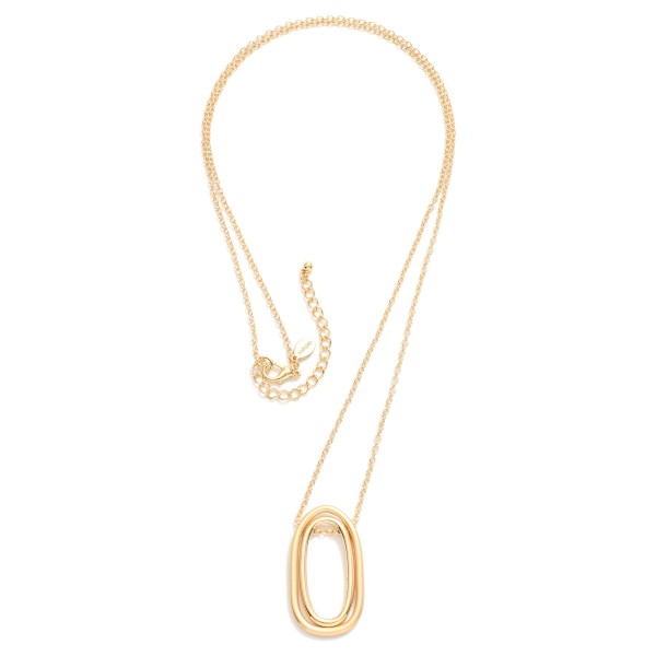 Wholesale long Chain Link Necklace Linked Metal Oval Pendant L Extender L