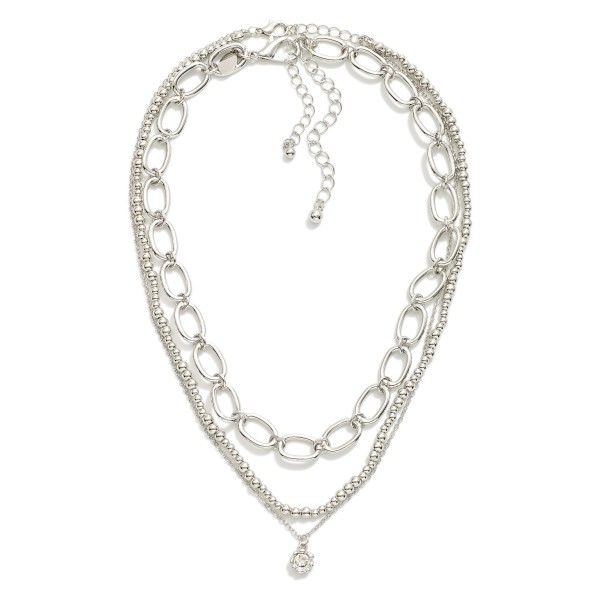 Wholesale set Two Metal Beaded Chain Link Necklaces L Extender L