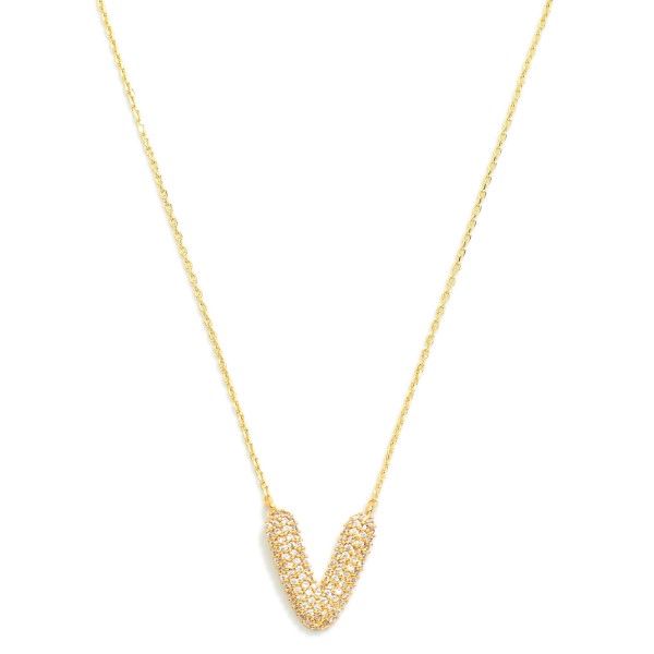 Wholesale do Everything Love Chain Link Necklace Cubic Zirconia Pave Initial Pen