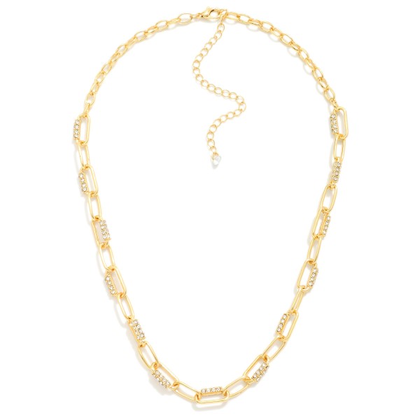 Wholesale carabiner Link Chain Link Necklace Pave Rhinestone Accents L Extender