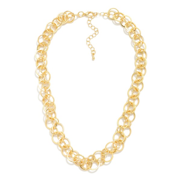 Wholesale double Circle Link Chain Link Necklace L Extender L
