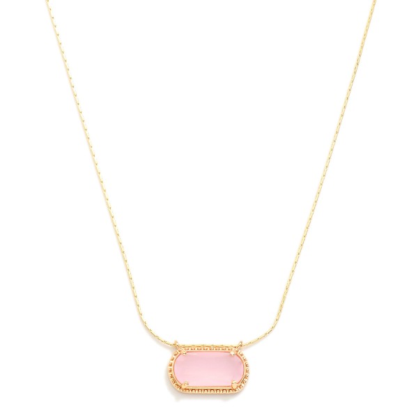 Wholesale chain Link Necklace Rectangular Glass Crystal Pendant L Extender L