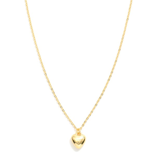 Wholesale chain Link Necklace Puffer Heart Pendant L Extender L k Gold Hypoaller