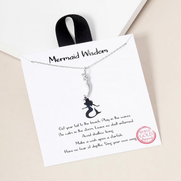 Wholesale dainty Chain Link Necklace Metal Mermaid Pendant L Extender L Made Kor