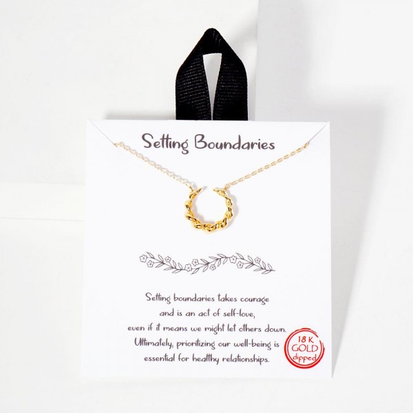 Wholesale dainty Chain Link Necklace Metal Twisted Open Circle Pendant L Extende