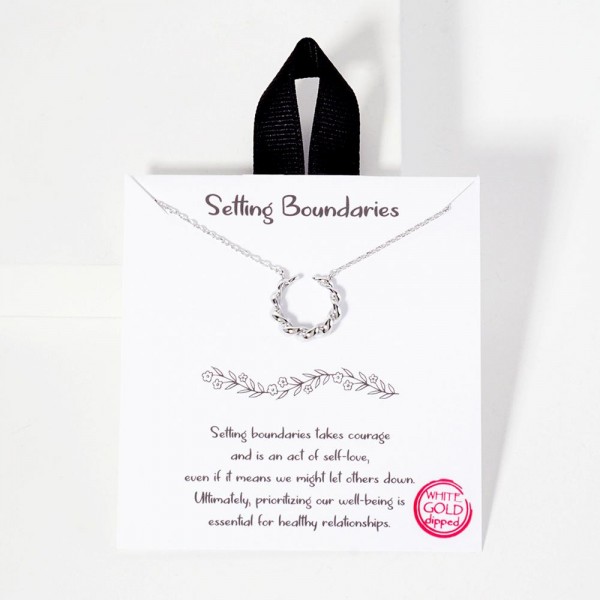 Wholesale dainty Chain Link Necklace Metal Twisted Open Circle Pendant L Extende