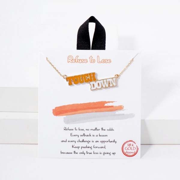 Wholesale dainty Chain Link Necklace Enamel Touchdown Pendant L Extender L Made