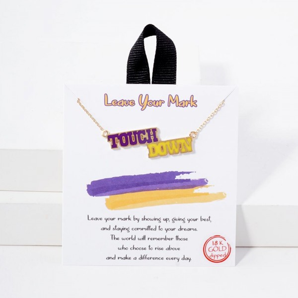 Wholesale dainty Chain Link Necklace Enamel Touchdown Pendant L Extender L Made