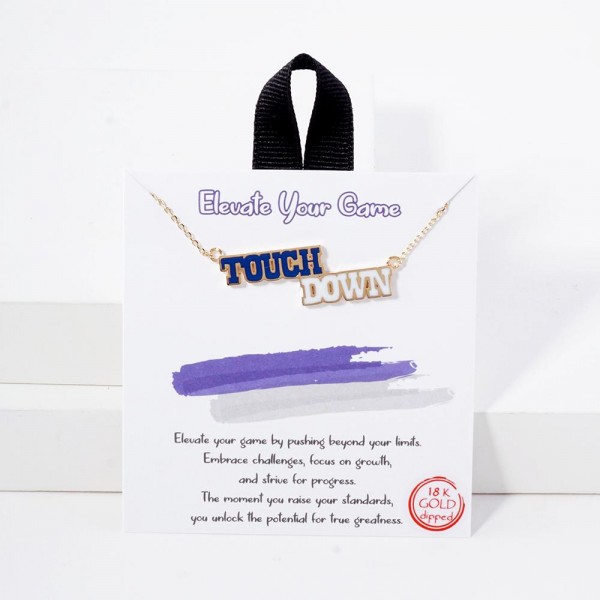 Wholesale dainty Chain Link Necklace Enamel Touchdown Pendant L Extender L Made
