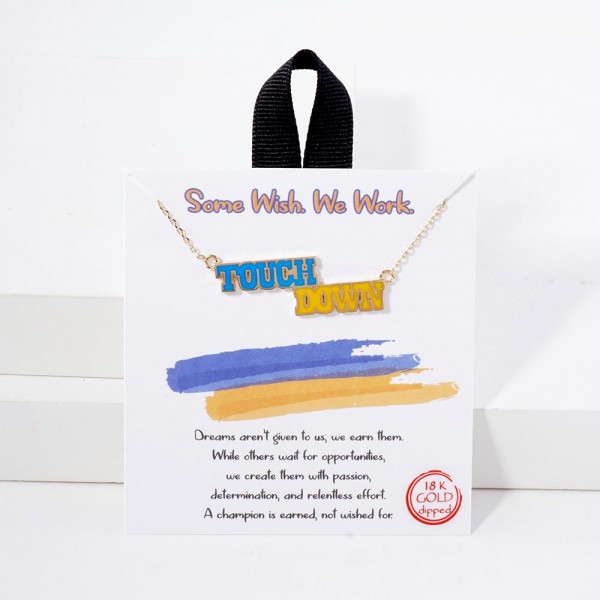 Wholesale dainty Chain Link Necklace Enamel Touchdown Pendant L Extender L Made