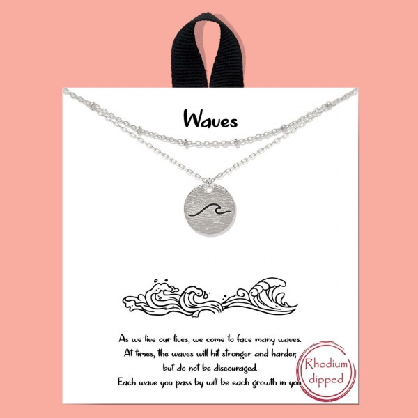 Wholesale layered Dainty Chain Link Necklace Metal Wave Pendant L Extender L Mad