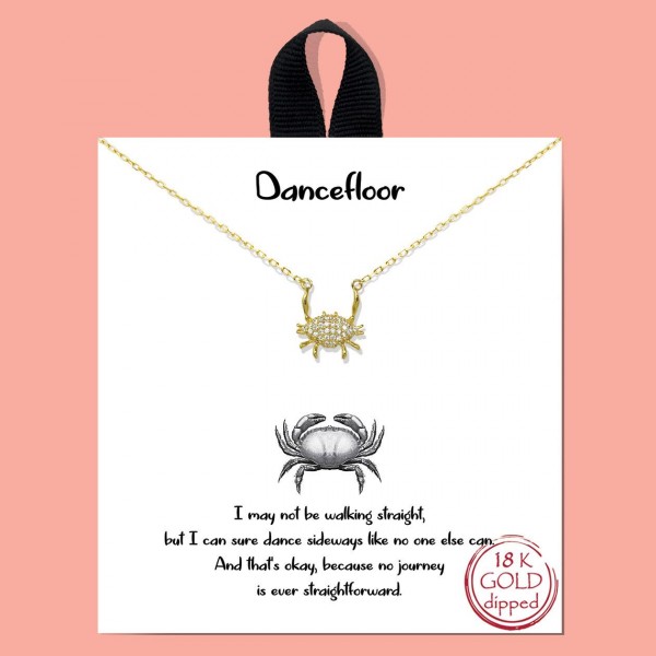 Wholesale dainty Chain Link Necklace Cubic Zirconia Crab Pendant L Extender L Ma