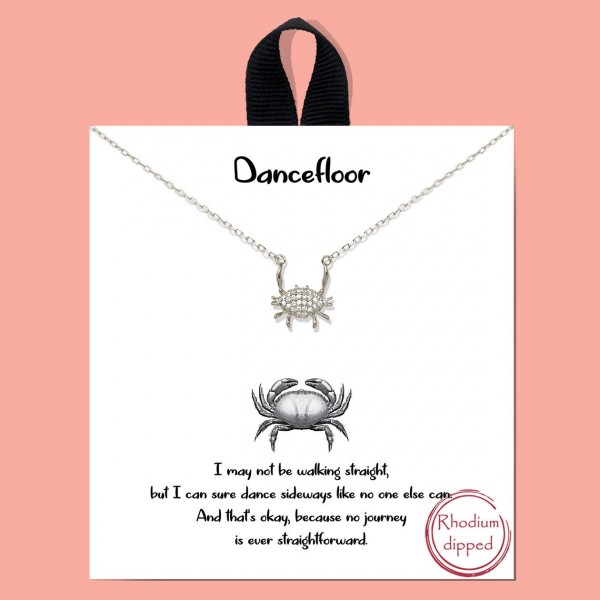 Wholesale dainty Chain Link Necklace Cubic Zirconia Crab Pendant L Extender L Ma