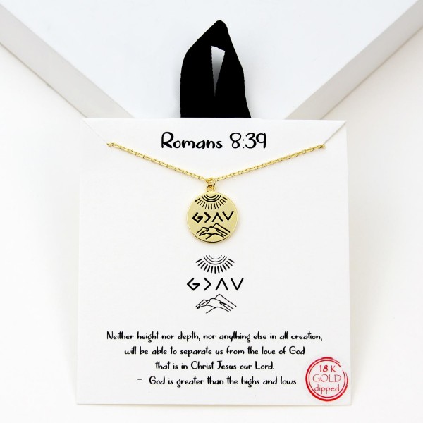 Wholesale dainty Chain Link Necklace Metal God Greater Than Highs Lows Pendant L