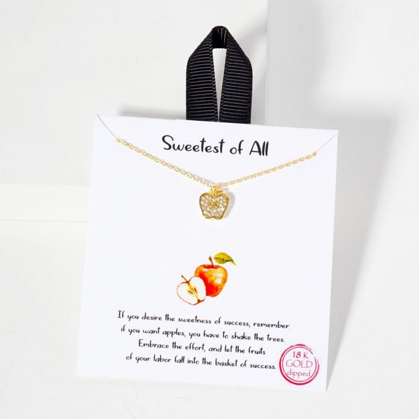 Wholesale dainty Chain Link Necklace Cubic Zirconia Apple Pendant L Extender L M