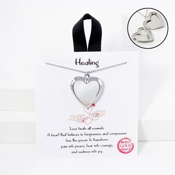 Wholesale dainty Chain Link Necklace Mother Pearl Heart Locket L Extender L Made