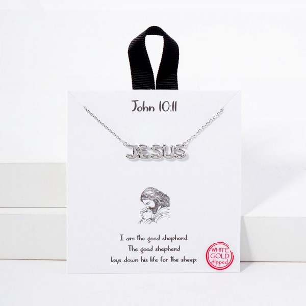 Wholesale dainty Chain Link Necklace JESUS Pendant L Extender L Hypoallergenic B