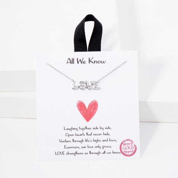 Wholesale dainty Chain Link Necklace LOVE Pendant L Extender L Hypoallergenic Br