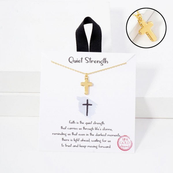 Wholesale dainty Chain Link Necklace Cross Pendant Cubic Zirconia L Extender L H