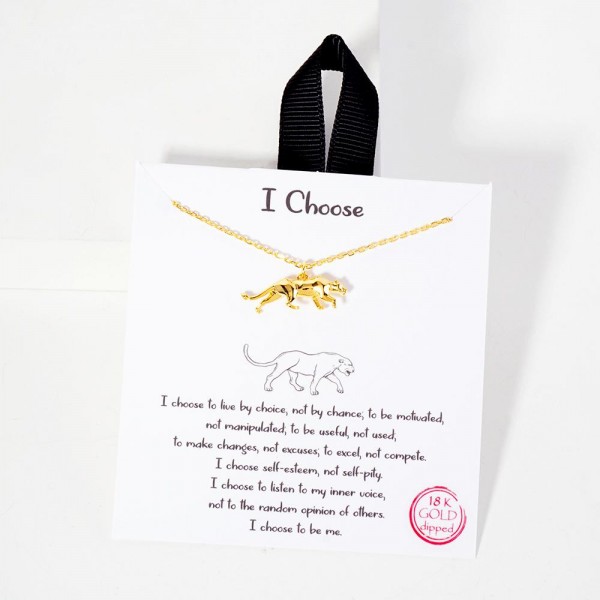 Wholesale dainty Chain Link Necklace Metal Panther Pendant L Extender L Made Kor