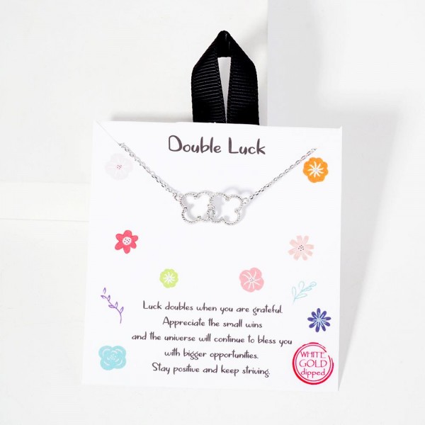 Wholesale dainty Chain Link Necklace Metal Interlocked Clover Pendant n L Extend