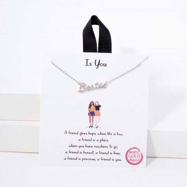 Wholesale dainty Chain Link Necklace Bestie Pendant L Extender L Hypoallergenic