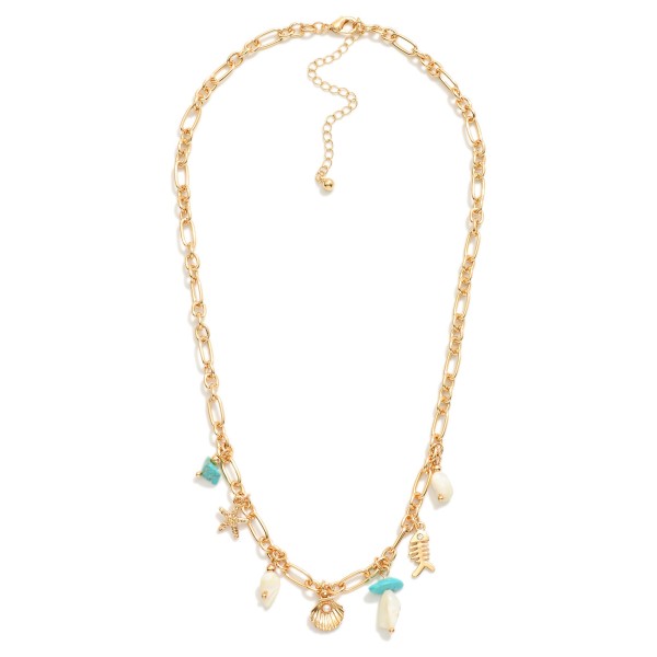 Wholesale paperclip Chain Link Charm Necklace Metal Tones Rhinestones Pearl Char
