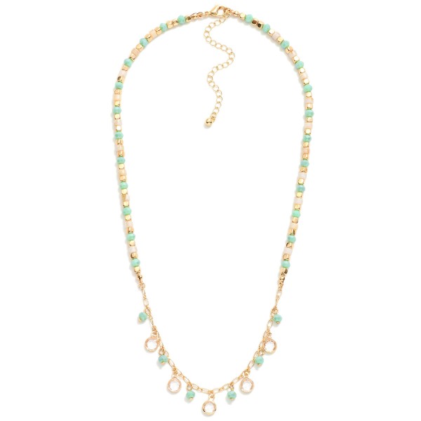 Wholesale chain Link Faceted Bead Necklace Class Crystal Charms L Extender L