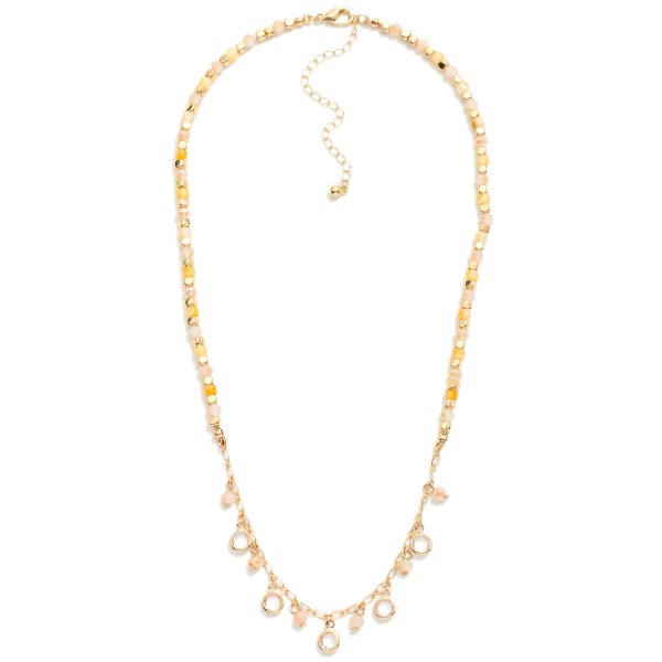 Wholesale chain Link Faceted Bead Necklace Class Crystal Charms L Extender L