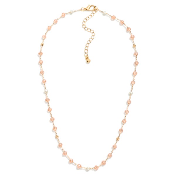 Chain Link Necklace Featuring Faceted Bead Stations

- Approximately 16" L
- Extender 3" L