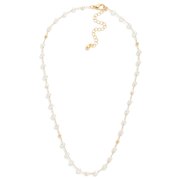 Chain Link Necklace Featuring Faceted Bead Stations
- Approximately 16" L
- Extender 3" L