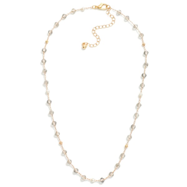 Chain Link Necklace Featuring Faceted Bead Stations

- Approximately 16" L
- Extender 3" L