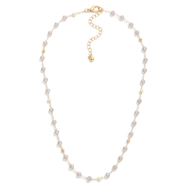 Chain Link Necklace Featuring Faceted Bead Stations

- Approximately 16" L
- Extender 3" L