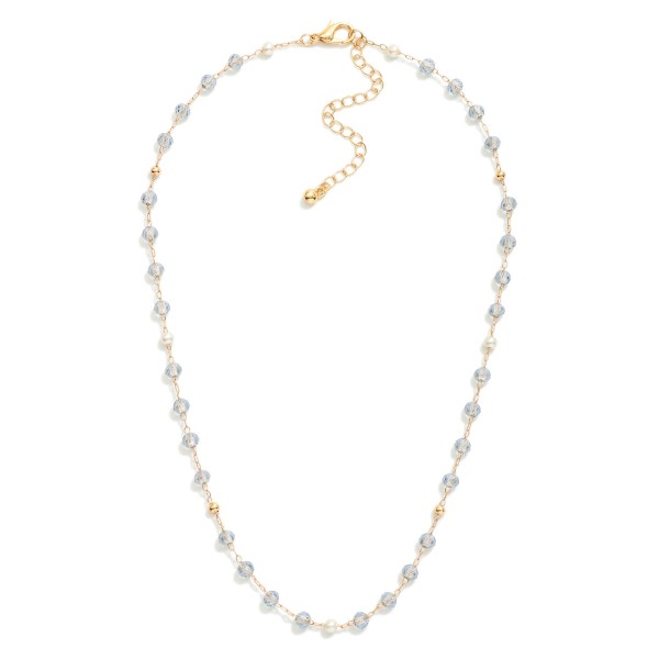 Chain Link Necklace Featuring Faceted Bead Stations

- Approximately 16" L
- Extender 3" L