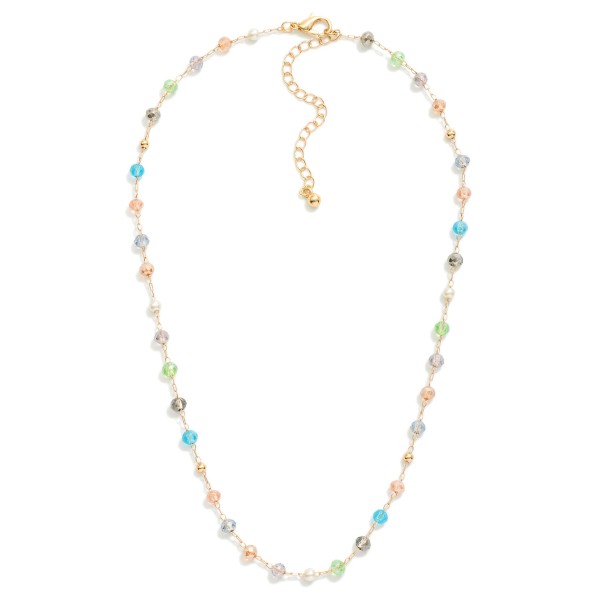 Chain Link Necklace Featuring Faceted Bead Stations

- Approximately 16" L
- Extender 3" L
