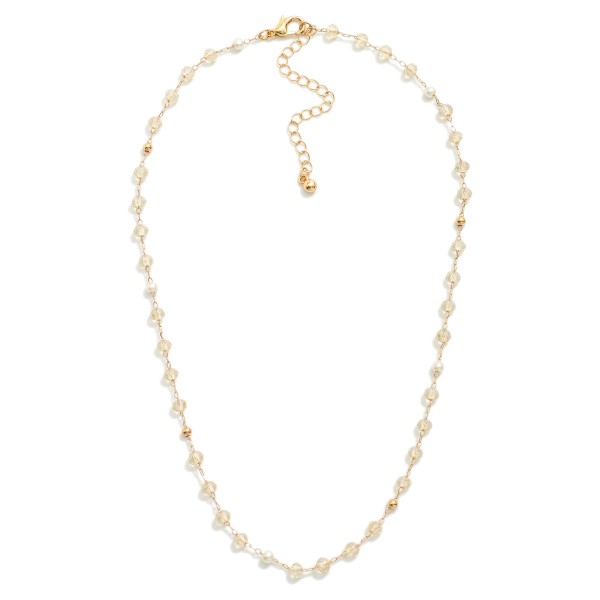 Chain Link Necklace Featuring Faceted Bead Stations

- Approximately 16" L
- Extender 3" L