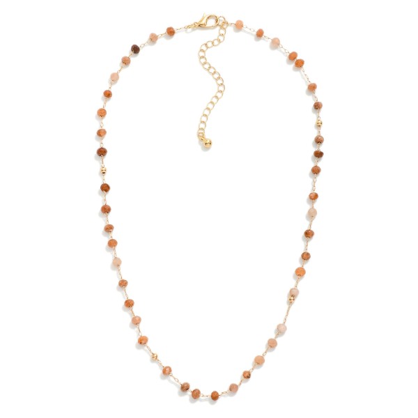 Wholesale chain Link Necklace Faceted Bead Stations L