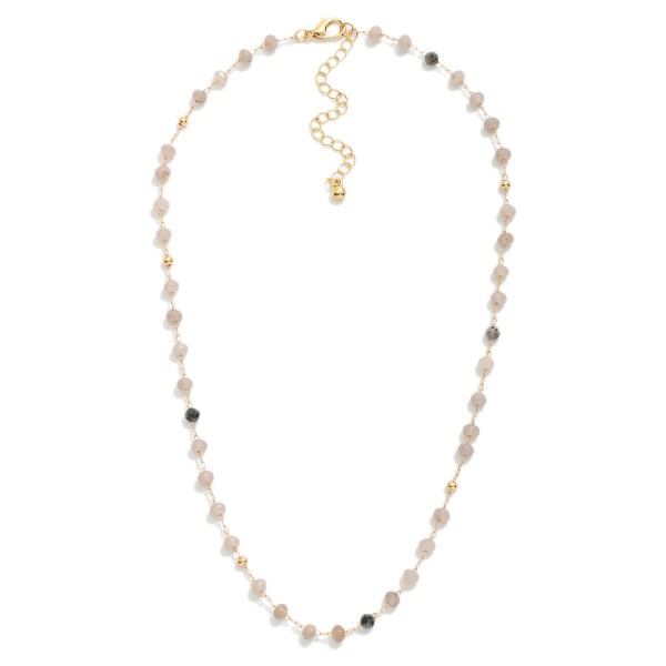 Wholesale chain Link Necklace Faceted Bead Stations L