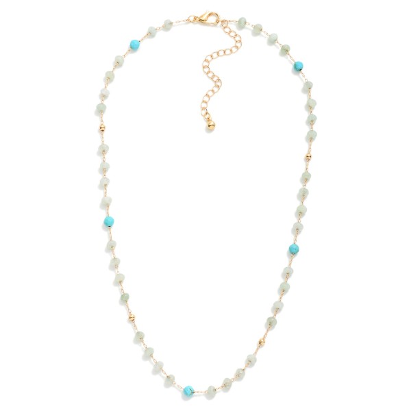Wholesale chain Link Necklace Faceted Bead Stations L