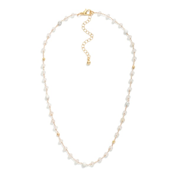 Wholesale chain Link Necklace Faceted Bead Stations L
