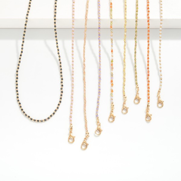 Faceted Bead & Metal Tone Beaded Necklace

- Approximately 19" L
- Extender 3" L

