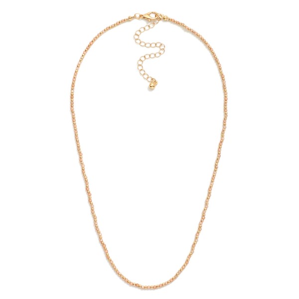 Faceted Bead & Metal Tone Beaded Necklace

- Approximately 19" L
- Extender 3" L

